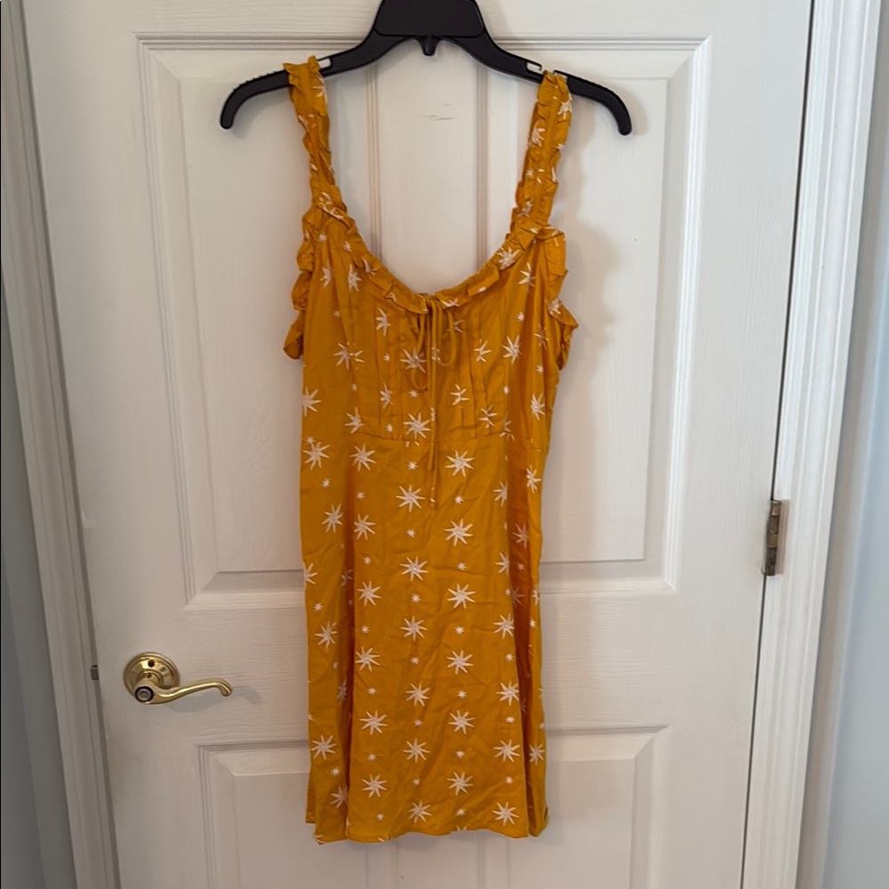 Volcom Golden Yellow Dress with White Star Design
